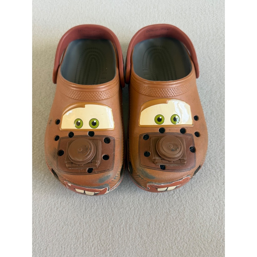 Crocs Kids Disney Pixar Cars Tow Mater Brown Clogs Shoes J3